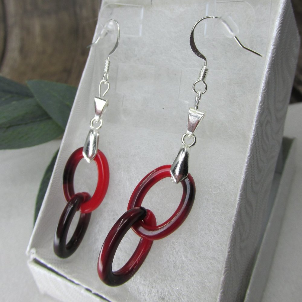 Silver Plated Twin Resin Earrings